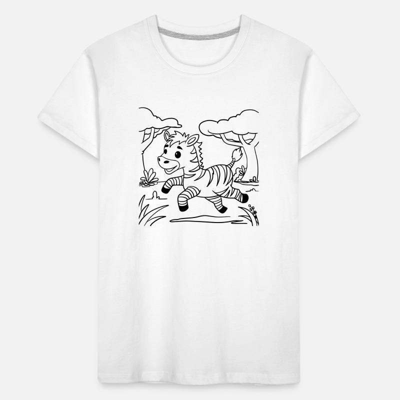Zebra 🦓 coloring page for creative development Kids' Premium Organic T-Shirt