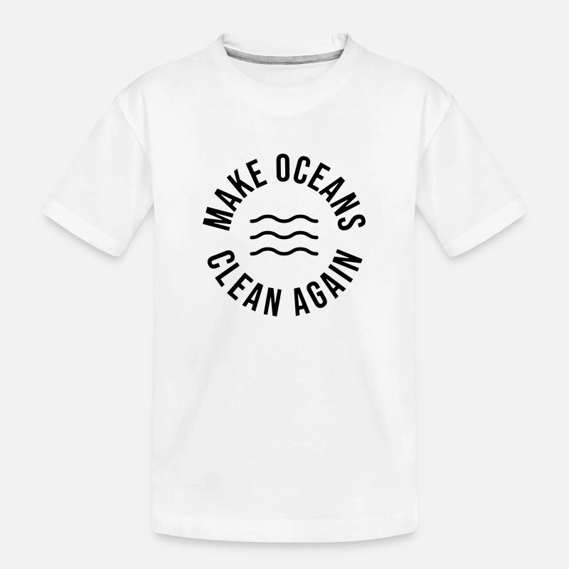 Make Oceans Clean Again - Kinder Premium Bio T-Shirt - Weiß