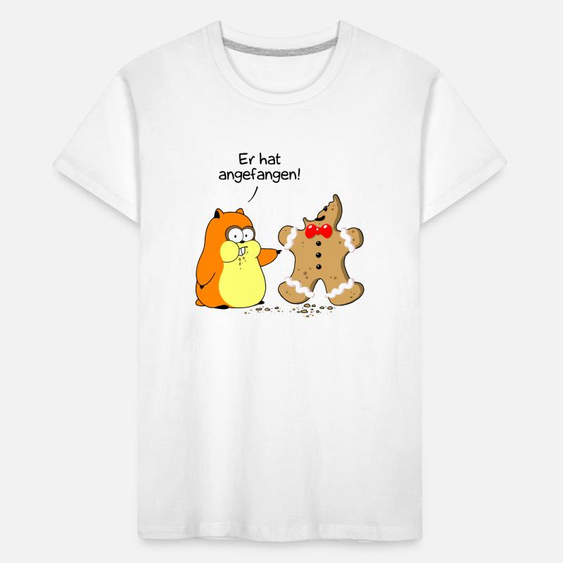 Hamster vs. Lebkuchenmann Kinder Premium Bio T-Shirt