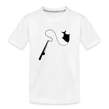 Angelrute Fischer mit einem Haken! Hookline - Kinder Premium Bio T-Shirt - Weiß - Vorne