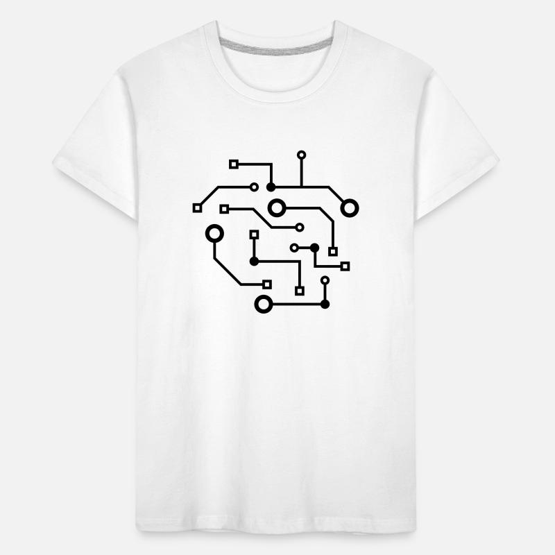 logo cool circuit wire data microchip circular Kids' Premium Organic T-Shirt