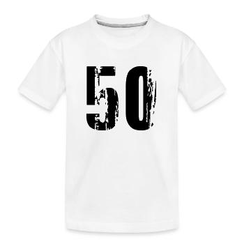50 - Nummer - Kinder Premium Bio T-Shirt - Weiß - Vorne