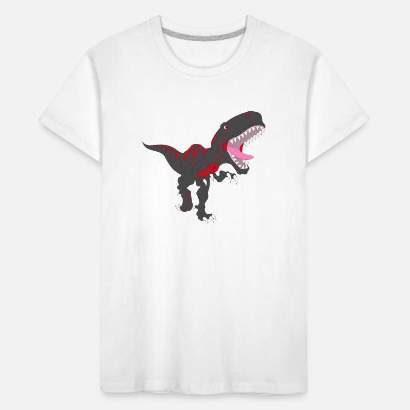Schwarzer T-Rex Kinder Premium Bio T-Shirt