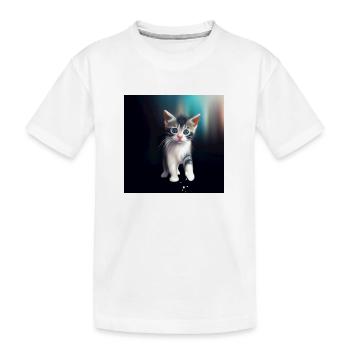 cute cat - Kinder Premium Bio T-Shirt - Weiß - Vorne