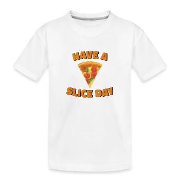 PRENEZ UNE TRANCHE DE PIZZA - T-shirt bio Premium Enfant - blanc - Devant
