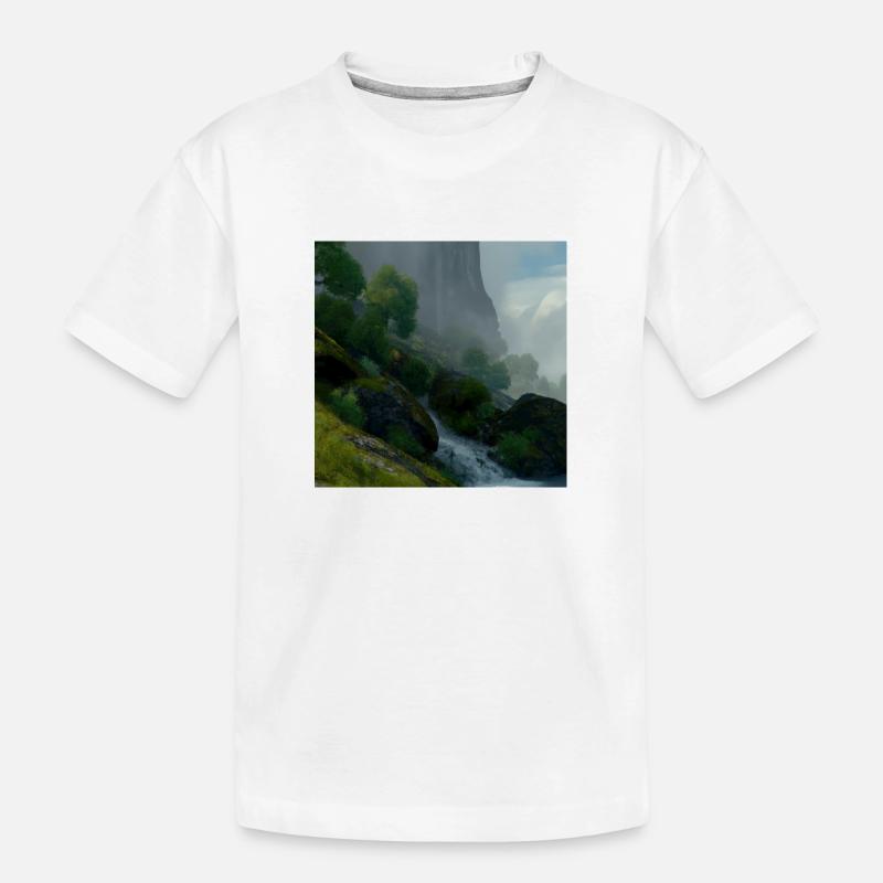 Beau paysage dans le brouillard - T-shirt bio Premium Enfant - blanc