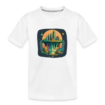 Ville futuriste inspirée du brocoli - T-shirt bio Premium Enfant - blanc - Devant