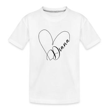 Diana Name Heart Line - Kids' Premium Organic T-Shirt - white - Front