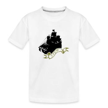 piratenschiff - Kinder Premium Bio T-Shirt - Weiß - Vorne