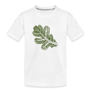 Feuille de chêne - Feuille/ Chêne Kaki - T-shirt bio Premium Enfant - blanc - Devant