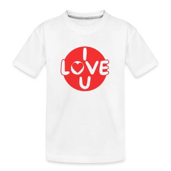 déclaration d'amour pour couple - T-shirt bio Premium Enfant - blanc - Devant