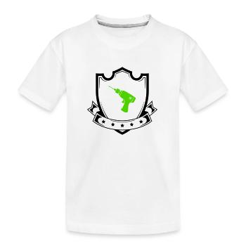 bohrmaschine wappen - Kinder Premium Bio T-Shirt - Weiß - Vorne