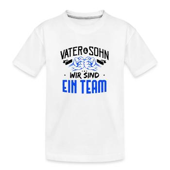 Vater und Sohn wir sind ein Team - Kinder Premium Bio T-Shirt - Weiß - Vorne