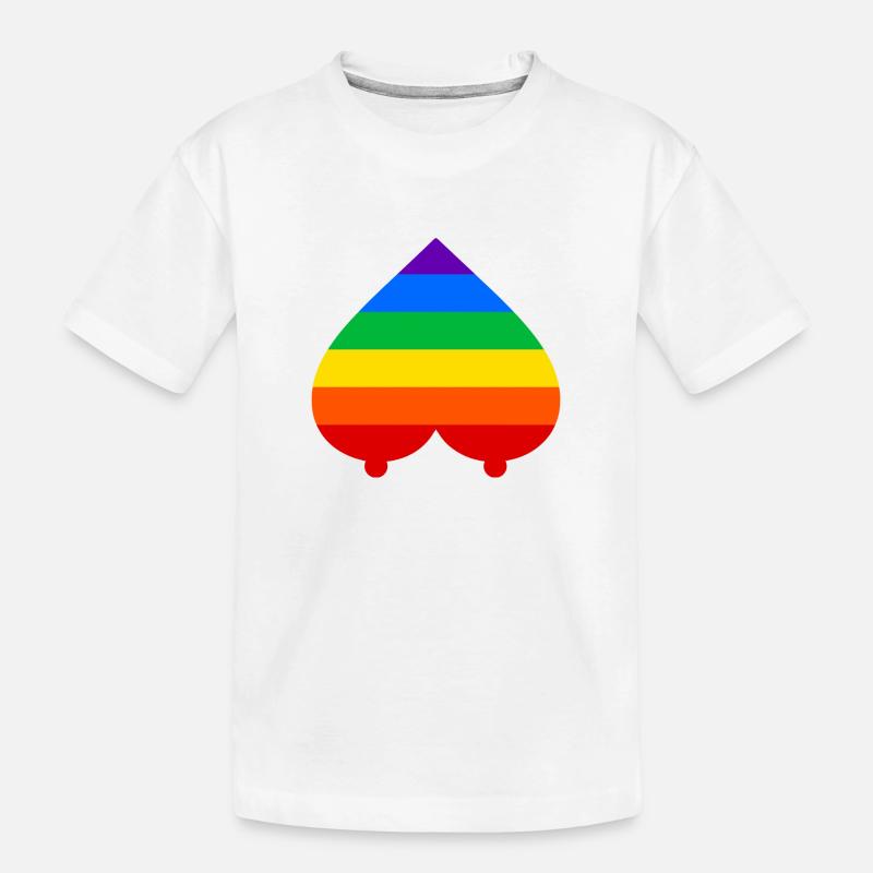 Regenbogen - Kinder Premium Bio T-Shirt - Weiß