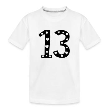 13 Geburtstag mit Herz - Kinder Premium Bio T-Shirt - Weiß - Vorne