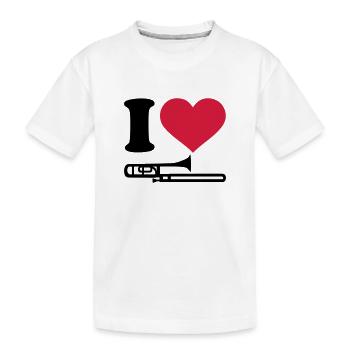 Posaune - Kinder Premium Bio T-Shirt - Weiß - Vorne