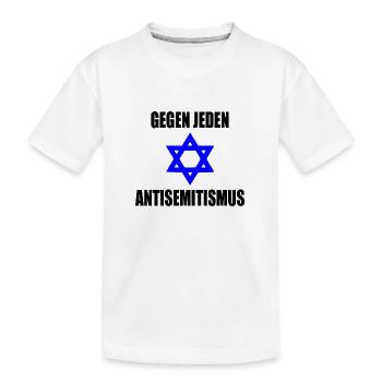 Gegen jeden antisemitismus - Kinder Premium Bio T-Shirt - Weiß - Vorne