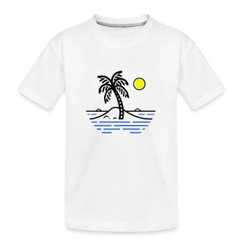 Palm Island - Kids' Premium Organic T-Shirt - white - Front