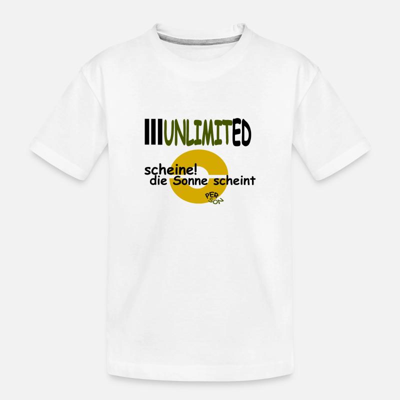 scheine! die Sonne scheint - Kinder Premium Bio T-Shirt - Weiß