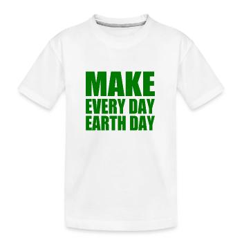 Make every day earth day - Kinder Premium Bio T-Shirt - Weiß - Vorne