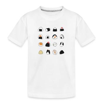 Onigiri Rice Balls Cute Japanese Food - Kids' Premium Organic T-Shirt - white - Front