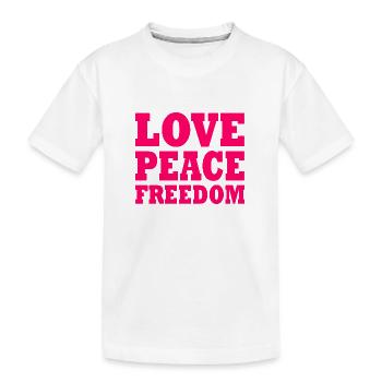Love peace freedom - T-shirt bio Premium Enfant - blanc - Devant