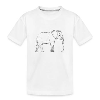 Art au trait fin de l’éléphant - T-shirt bio Premium Enfant - blanc - Devant
