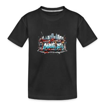 Urbane Graffiti abstrakte Street Art Kleidung - Kinder Premium Bio T-Shirt - Schwarz - Vorne