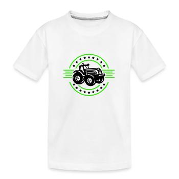 Tracteur Agriculteur Silhouette Agriculteur - T-shirt bio Premium Enfant - blanc - Devant