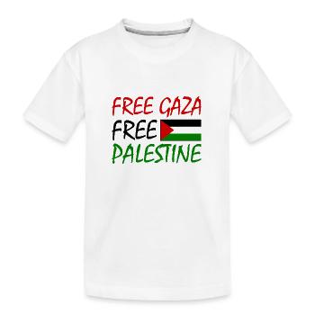 Free gaza Free palestine - Kids' Premium Organic T-Shirt - white - Front