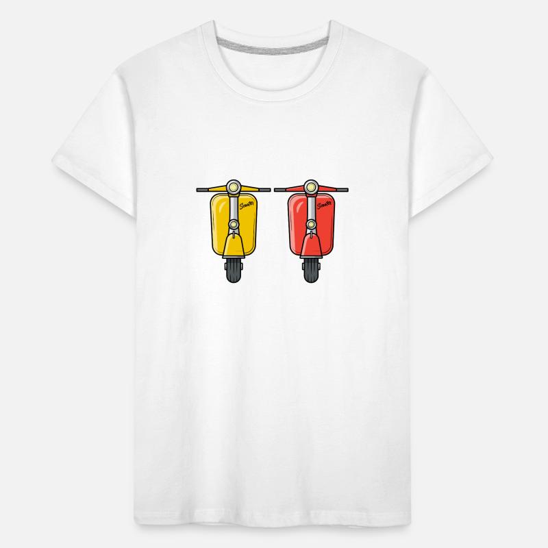 2 Scooter Motorroller Rollergelb rot Kinder Premium Bio T-Shirt