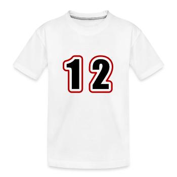 12 Zahl College - Kinder Premium Bio T-Shirt - Weiß - Vorne