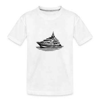 Luxus Motoryacht auf hoher See - Kinder Premium Bio T-Shirt - Weiß - Vorne