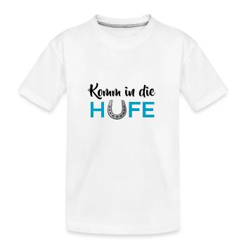 Komm in die Hufe - Kinder Premium Bio T-Shirt - Weiß - Vorne