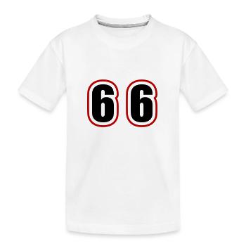 66 Zahl College - Kinder Premium Bio T-Shirt - Weiß - Vorne