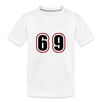 69 Zahl College - Kinder Premium Bio T-Shirt - Weiß - Vorne