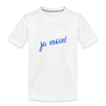 Ja Moin! - Guten Morgen - Nordsee - Ostsee - Anker - Kinder Premium Bio T-Shirt - Weiß - Vorne