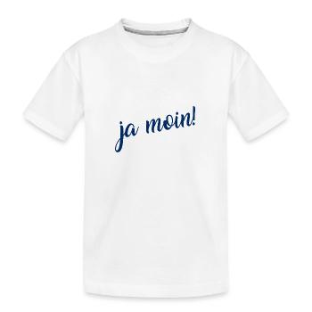 Ja Moin! - Guten Morgen - Nordsee - Ostsee - Anker - Kinder Premium Bio T-Shirt - Weiß - Vorne