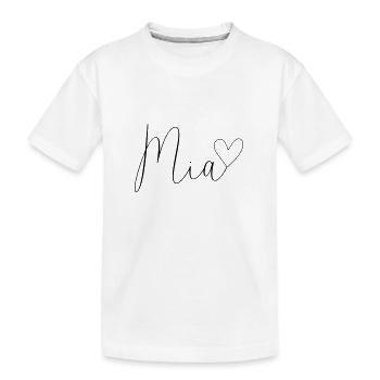 Mia surname First name Girl - Kids' Premium Organic T-Shirt - white - Front