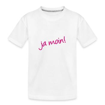 Ja Moin! - Guten Morgen - Nordsee - Ostsee - Anker - Kinder Premium Bio T-Shirt - Weiß - Vorne