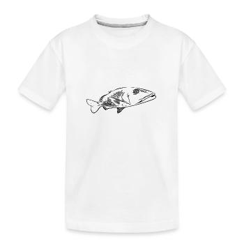 Grimmiger Zackenbarsch Patrouille im Meer - Kinder Premium Bio T-Shirt - Weiß - Vorne