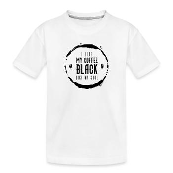 J’aime mon café noir comme mon âme drôle de café - T-shirt bio Premium Enfant - blanc - Devant