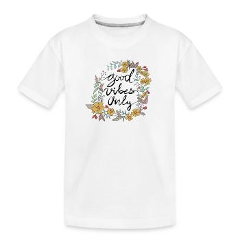 Nur gute Stimmung - Kinder Premium Bio T-Shirt - Weiß - Vorne