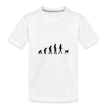 Hundehalter Hund Evolution - Kinder Premium Bio T-Shirt - Weiß - Vorne