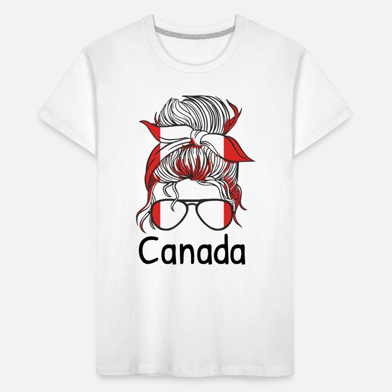 Drapeau du Canada Feuille d’érable Drapeau canadien Canada T-shirt bio Premium Enfant