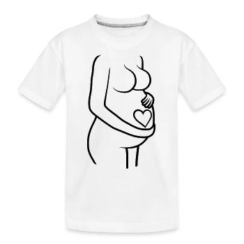 Cœur Ventre Femme enceinte - T-shirt bio Premium Enfant - blanc - Devant