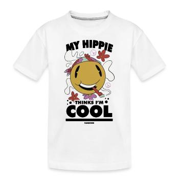 funny hippie - Kids' Premium Organic T-Shirt - white - Front