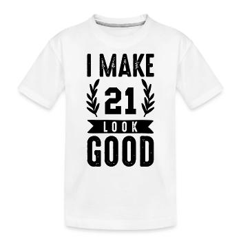 look good 21 - Kids' Premium Organic T-Shirt - white - Front