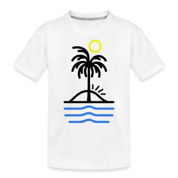 Palm Island - Kids' Premium Organic T-Shirt - white - Front