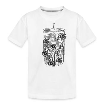 Bougie florale - T-shirt bio Premium Enfant - blanc - Devant